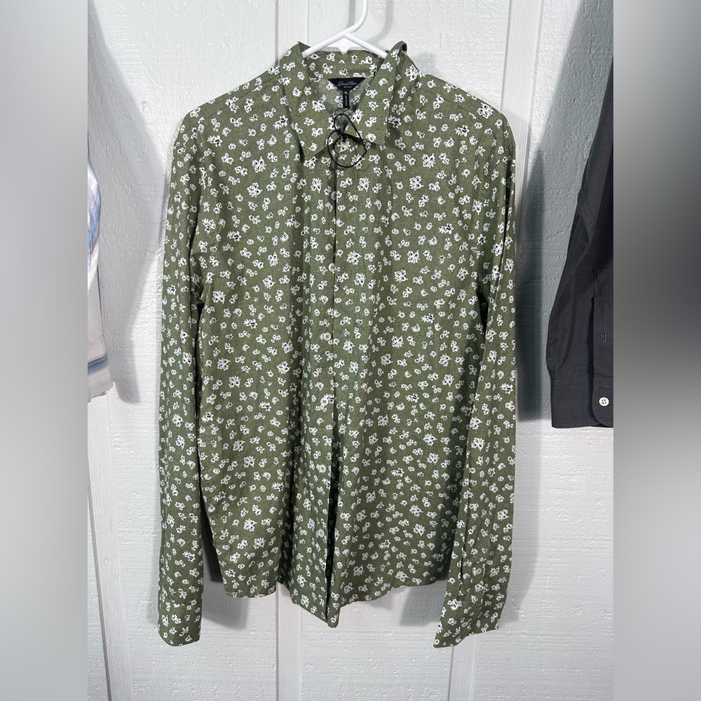 Goodman Green Floral Men’s Button Down Shirt Size XL NWOT